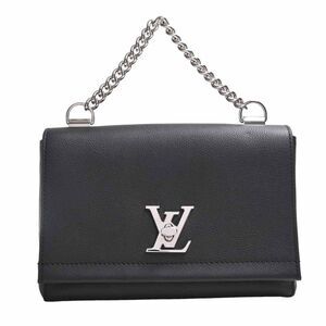 Louis Vuitton Leather LockMe Chain Shoulder Bag Noir Black